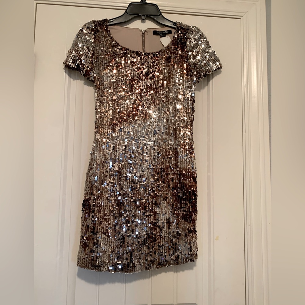 Forever 21 Gold and Bronze Sequin Dress Size S